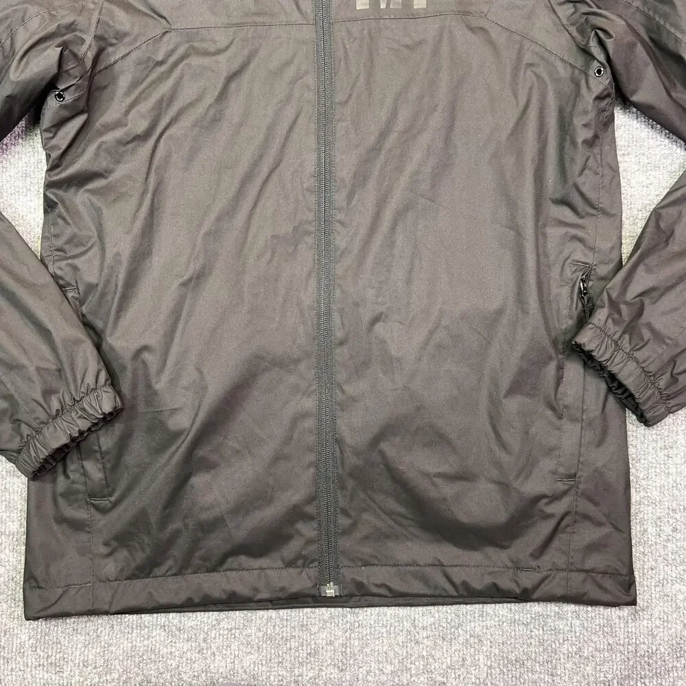Helly Hansen Jacket Kids 16 Black Hooded Rain Coat Lightweight Mesh Lined